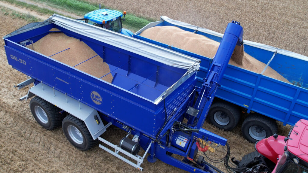 Grain Saver GS-30 grain cart overloading grain to track