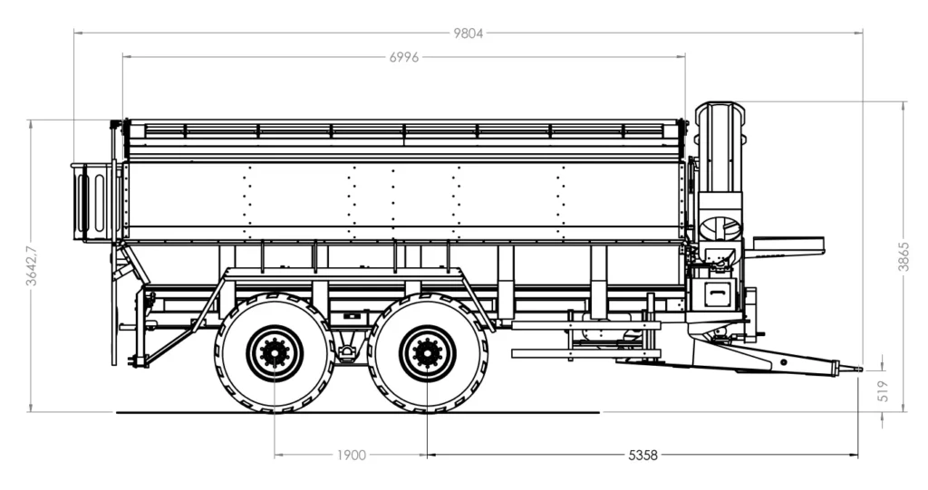 side view Grain Saver GS-30 chaser bin